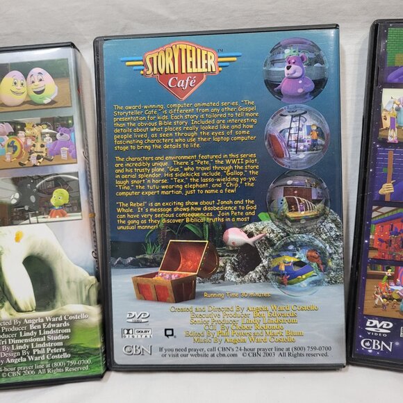 Biblical Animated Cartoon 3 DVD Set Animals Fun CBN Storyteller Cafe Kids - Picture 8 of 14